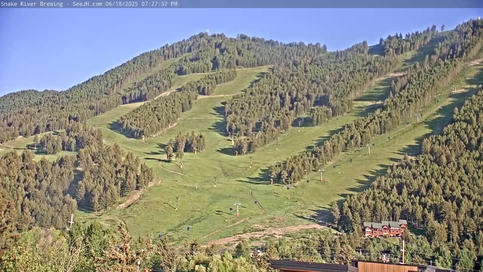 Snow King Mountain View from Jackson Town Live Cam - Jackson, Teton, Wyoming, USA