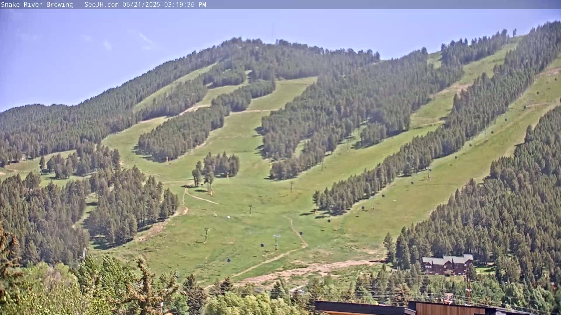 Snow King Mountain View from Jackson Town Live Cam - Jackson, Teton, Wyoming, USA