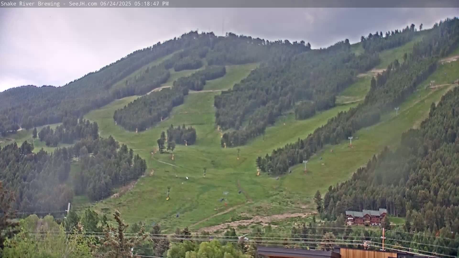 Snow King Mountain View from Jackson Town Live Cam - Jackson, Teton, Wyoming, USA
