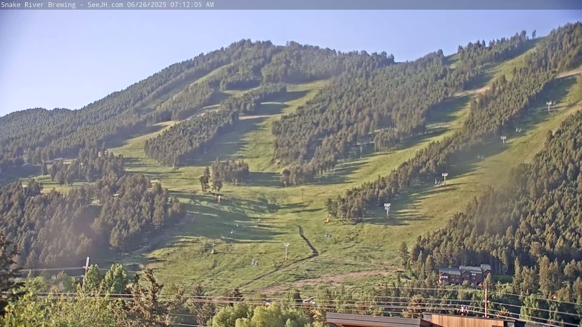 Snow King Mountain View from Jackson Town Live Cam - Jackson, Teton, Wyoming, USA