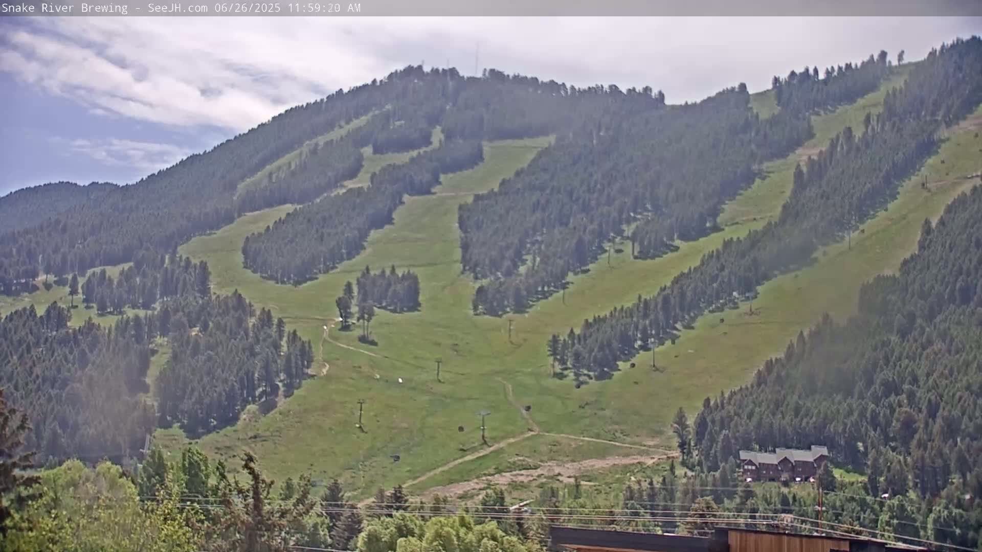 Snow King Mountain View from Jackson Town Live Cam - Jackson, Teton, Wyoming, USA