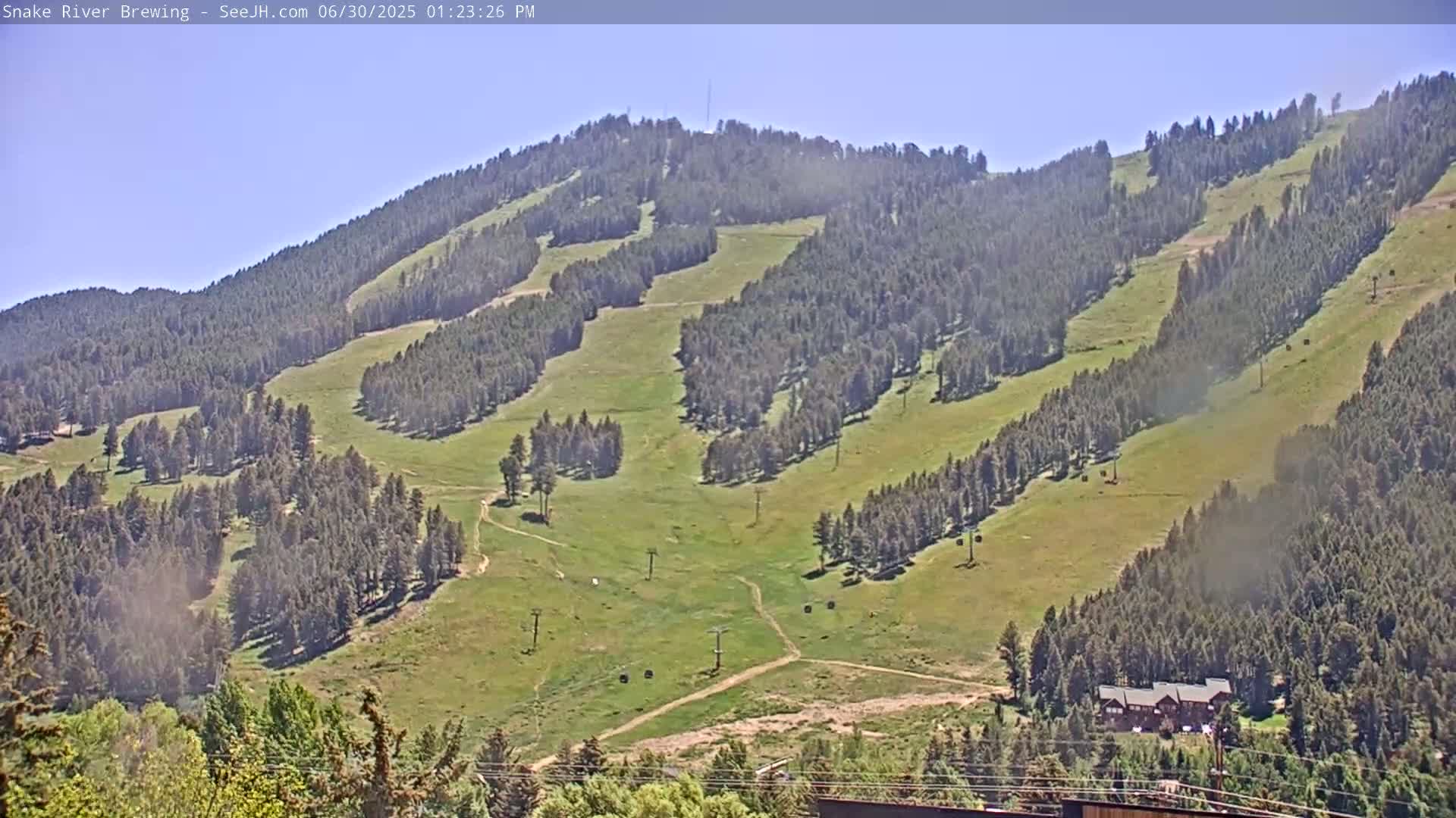 Snow King Mountain View from Jackson Town Live Cam - Jackson, Teton, Wyoming, USA