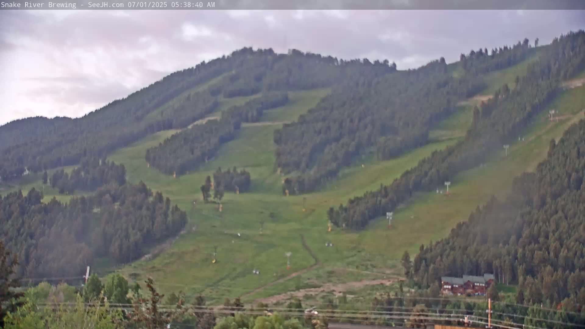Snow King Mountain View from Jackson Town Live Cam - Jackson, Teton, Wyoming, USA
