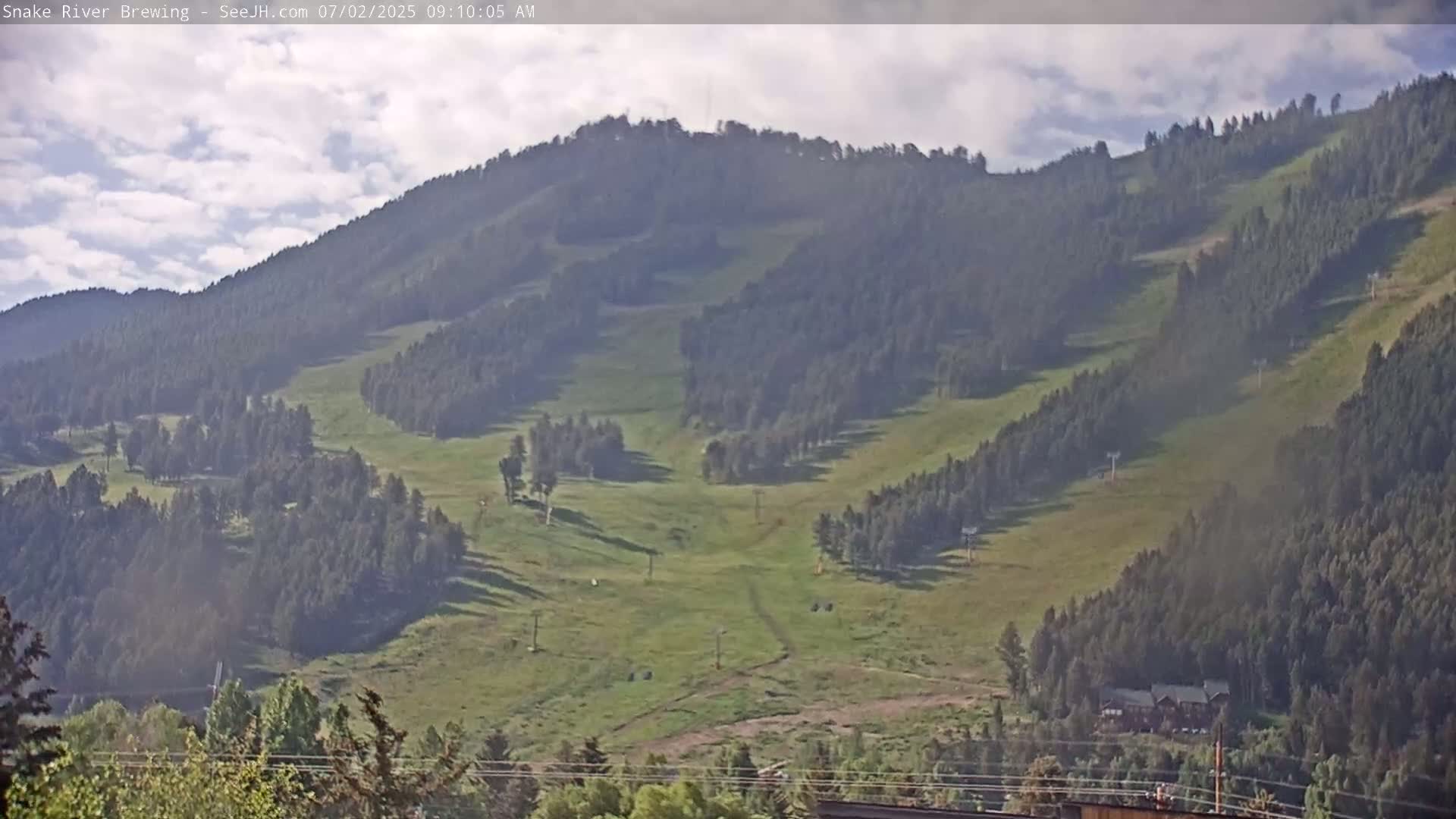 Snow King Mountain View from Jackson Town Live Cam - Jackson, Teton, Wyoming, USA