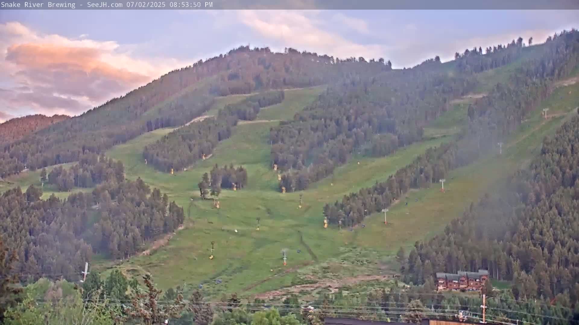 Snow King Mountain View from Jackson Town Live Cam - Jackson, Teton, Wyoming, USA
