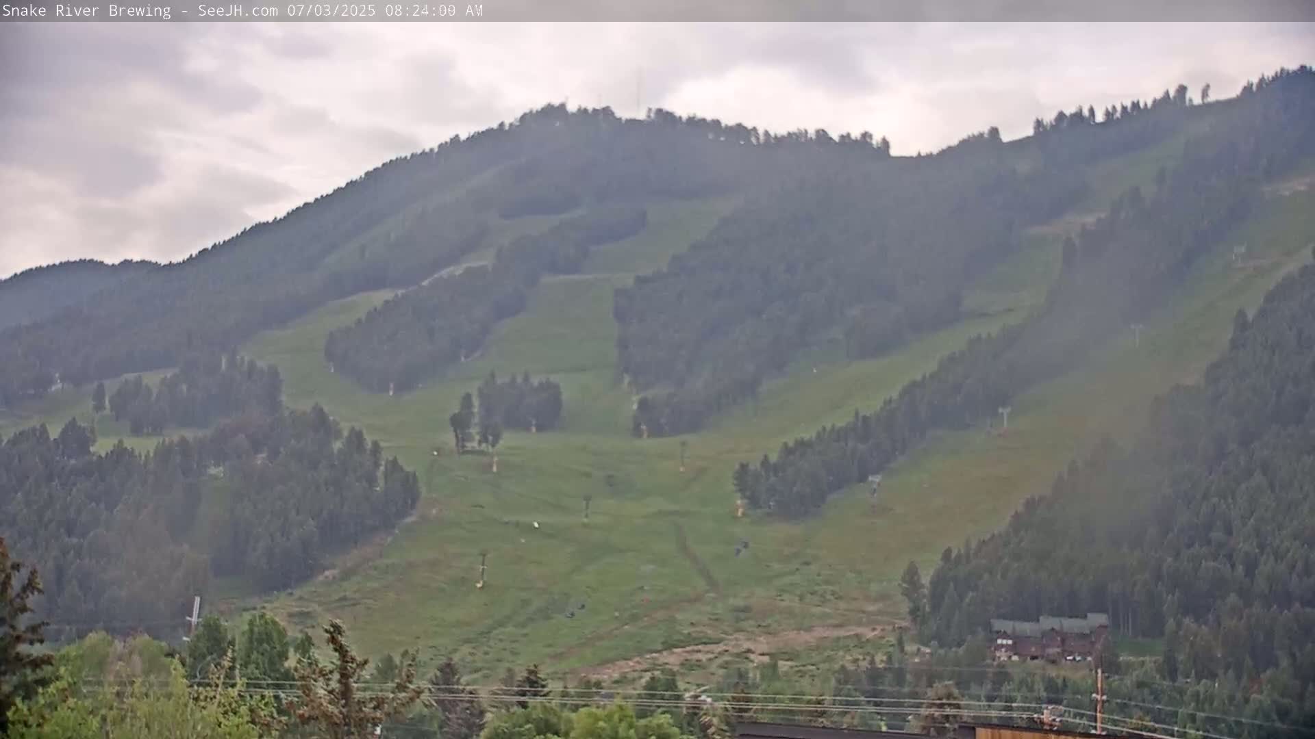 Snow King Mountain View from Jackson Town Live Cam - Jackson, Teton, Wyoming, USA