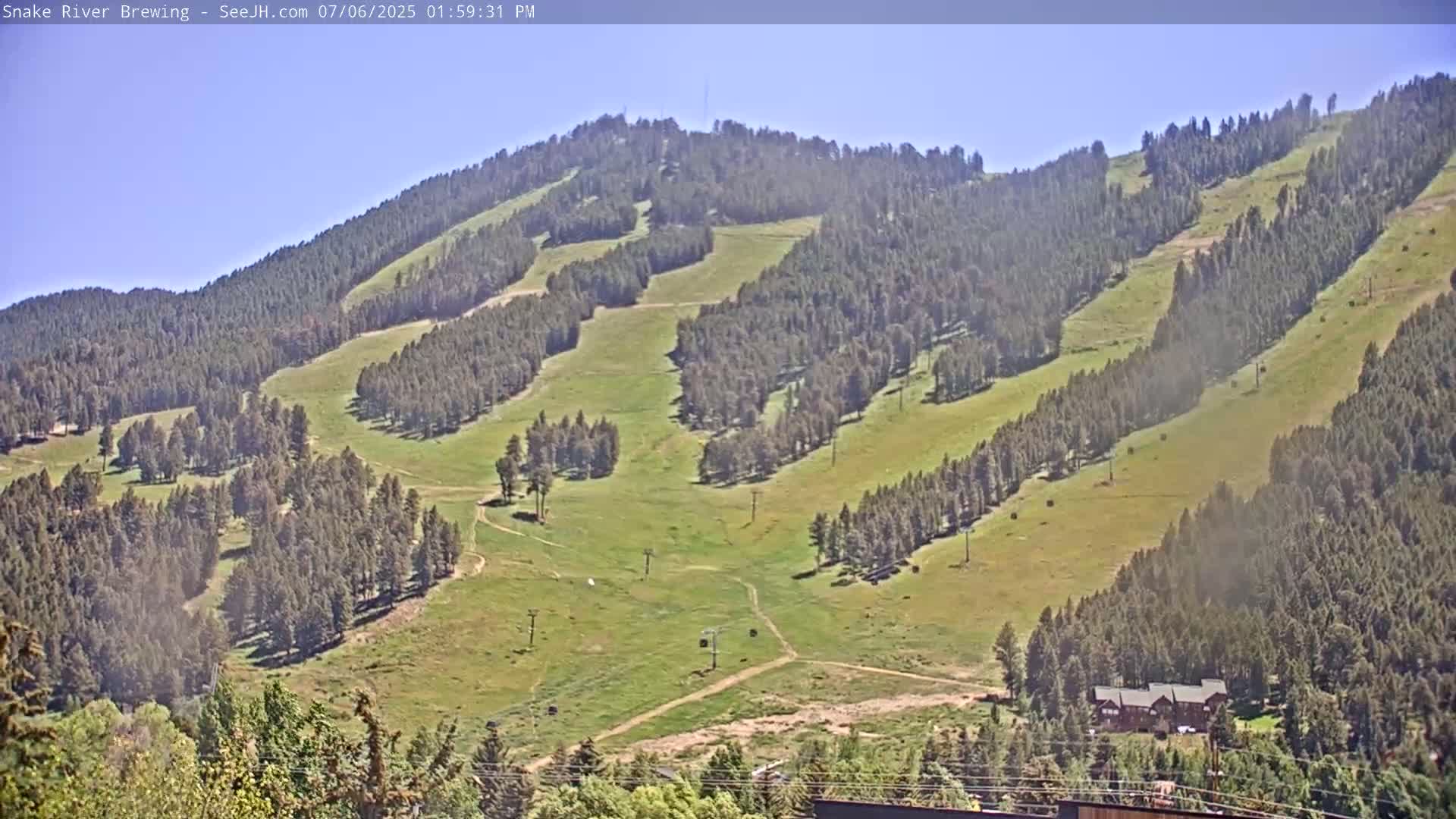Snow King Mountain View from Jackson Town Live Cam - Jackson, Teton, Wyoming, USA