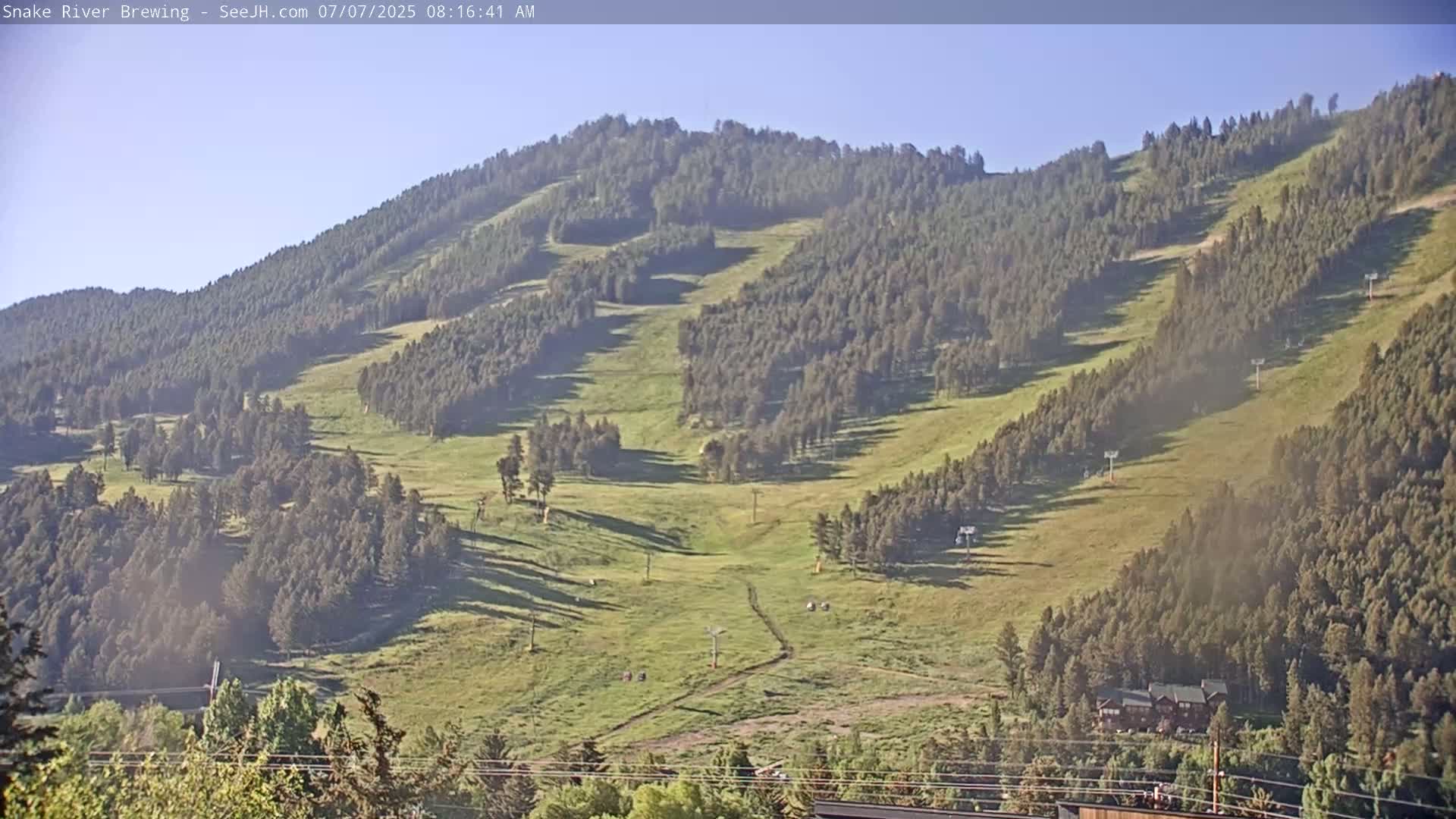 Snow King Mountain View from Jackson Town Live Cam - Jackson, Teton, Wyoming, USA