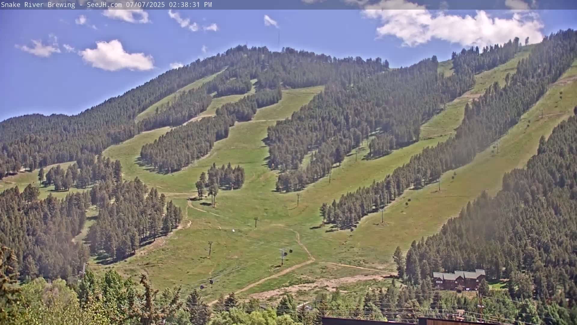 Snow King Mountain View from Jackson Town Live Cam - Jackson, Teton, Wyoming, USA
