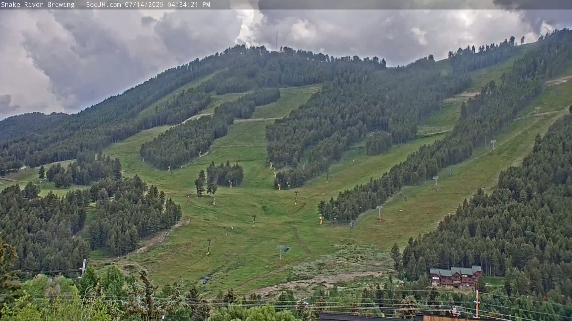 Snow King Mountain View from Jackson Town Live Cam - Jackson, Teton, Wyoming, USA