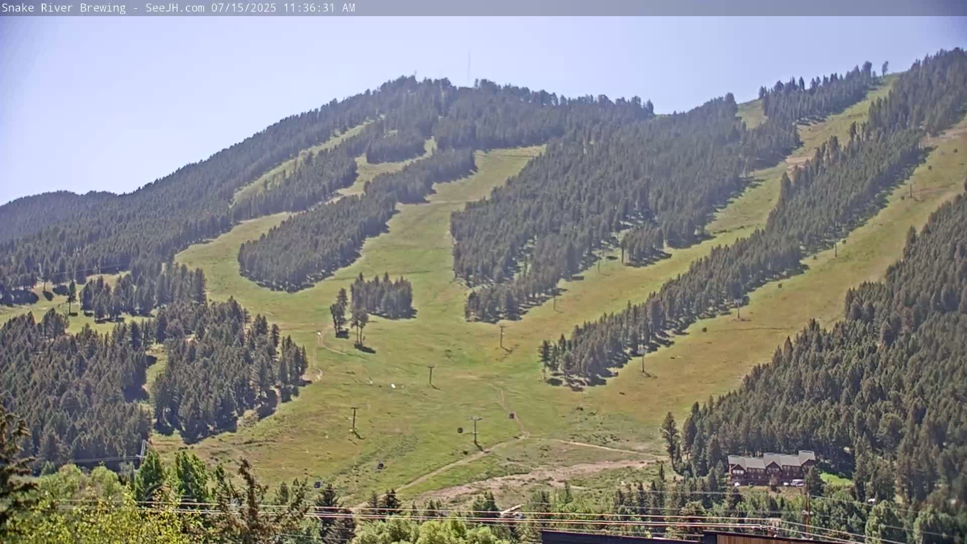 Snow King Mountain View from Jackson Town Live Cam - Jackson, Teton, Wyoming, USA