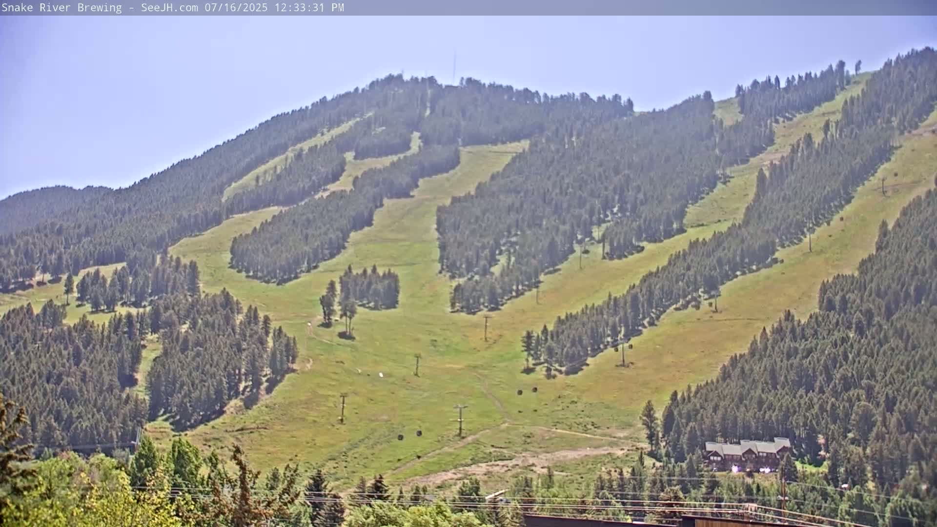 Snow King Mountain View from Jackson Town Live Cam - Jackson, Teton, Wyoming, USA