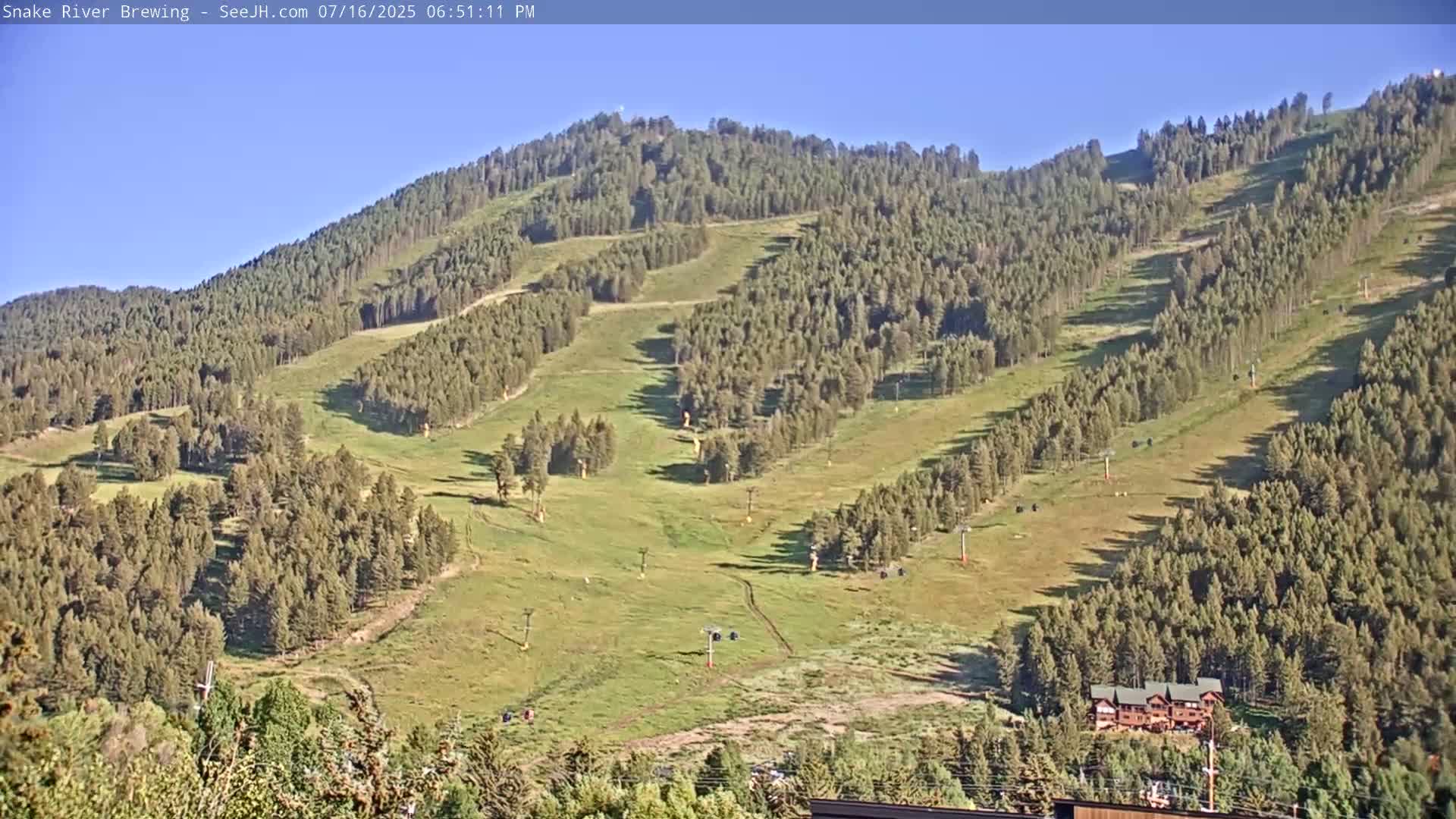 Snow King Mountain View from Jackson Town Live Cam - Jackson, Teton, Wyoming, USA