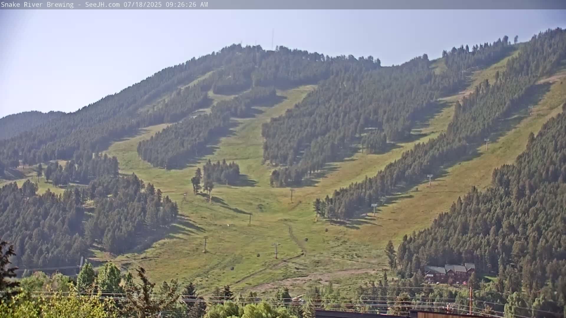 Snow King Mountain View from Jackson Town Live Cam - Jackson, Teton, Wyoming, USA