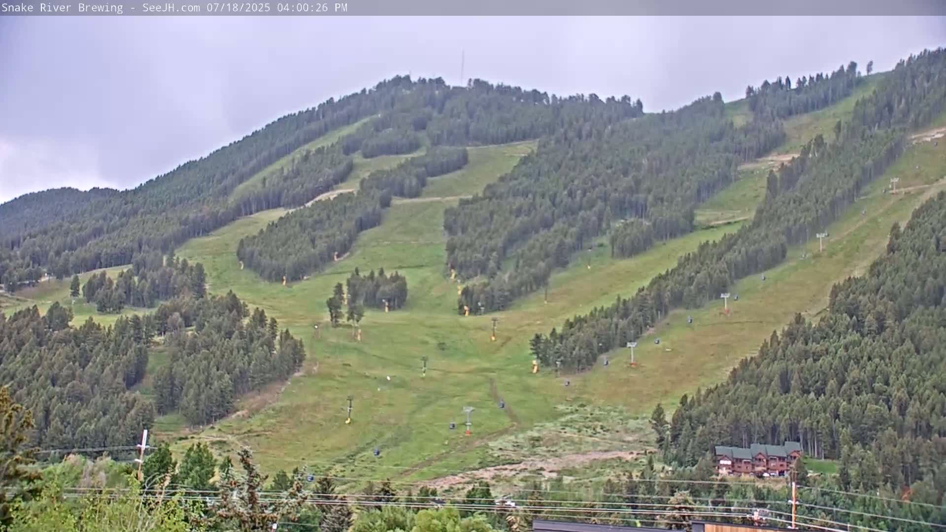 Snow King Mountain View from Jackson Town Live Cam - Jackson, Teton, Wyoming, USA