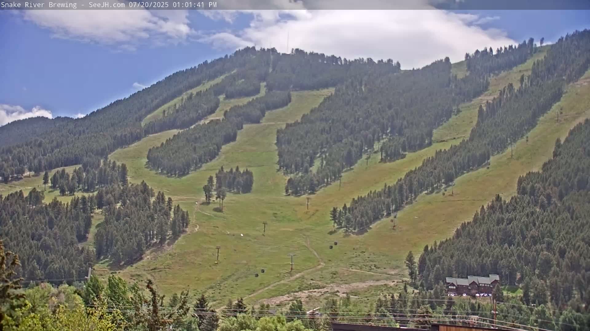 Snow King Mountain View from Jackson Town Live Cam - Jackson, Teton, Wyoming, USA