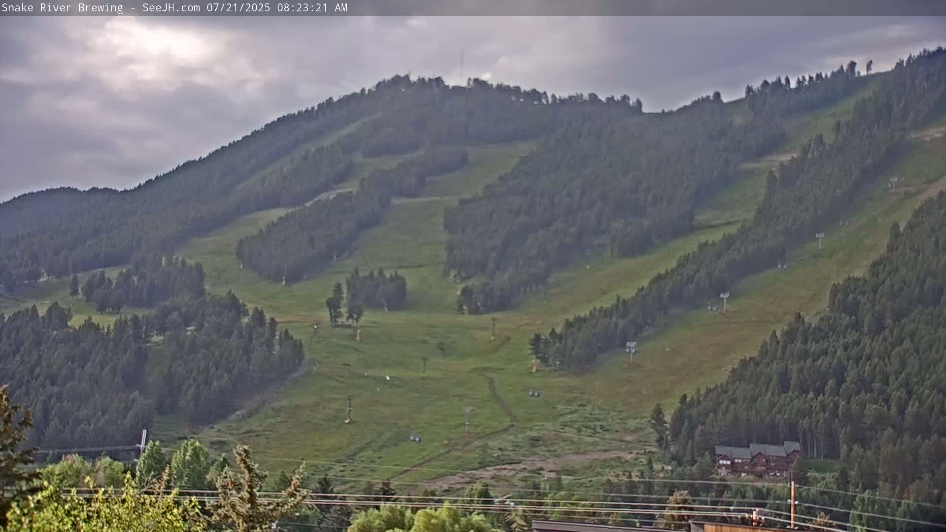Snow King Mountain View from Jackson Town Live Cam - Jackson, Teton, Wyoming, USA