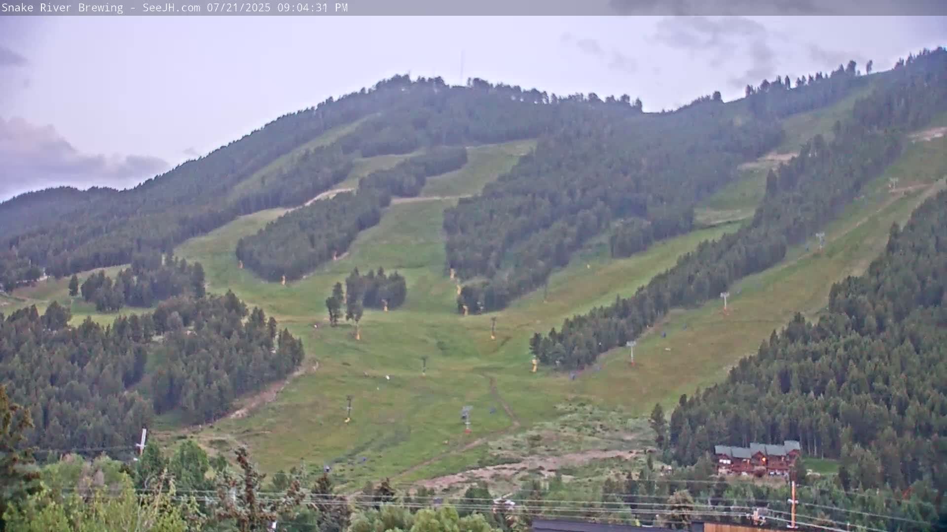 Snow King Mountain View from Jackson Town Live Cam - Jackson, Teton, Wyoming, USA