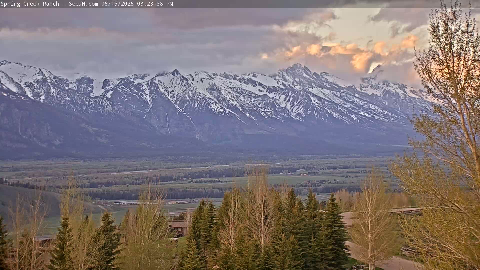 Grand Teton Mountain from Spring Creek Ranch in Jackson Hole, Wyoming - Jackson, Teton, Wyoming, USA