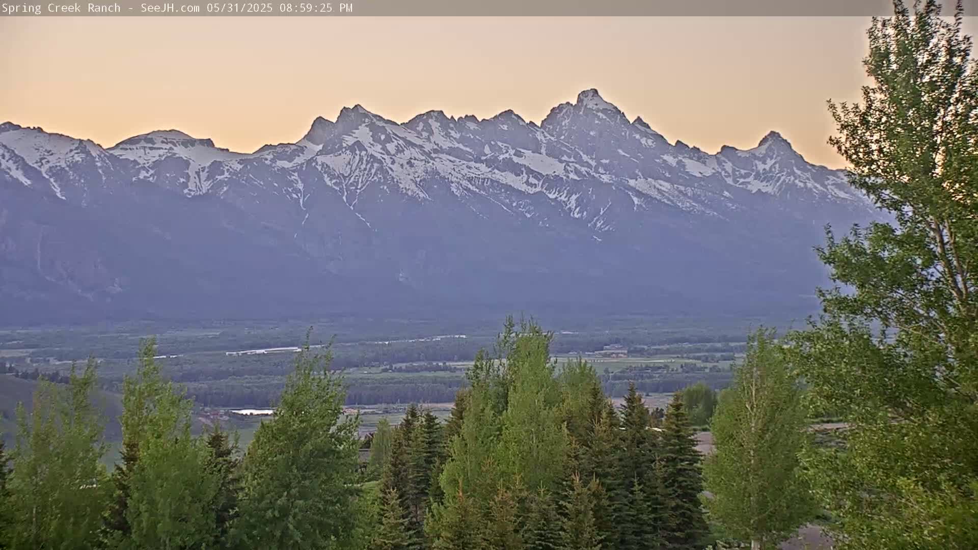 Grand Teton Mountain from Spring Creek Ranch in Jackson Hole, Wyoming - Jackson, Teton, Wyoming, USA