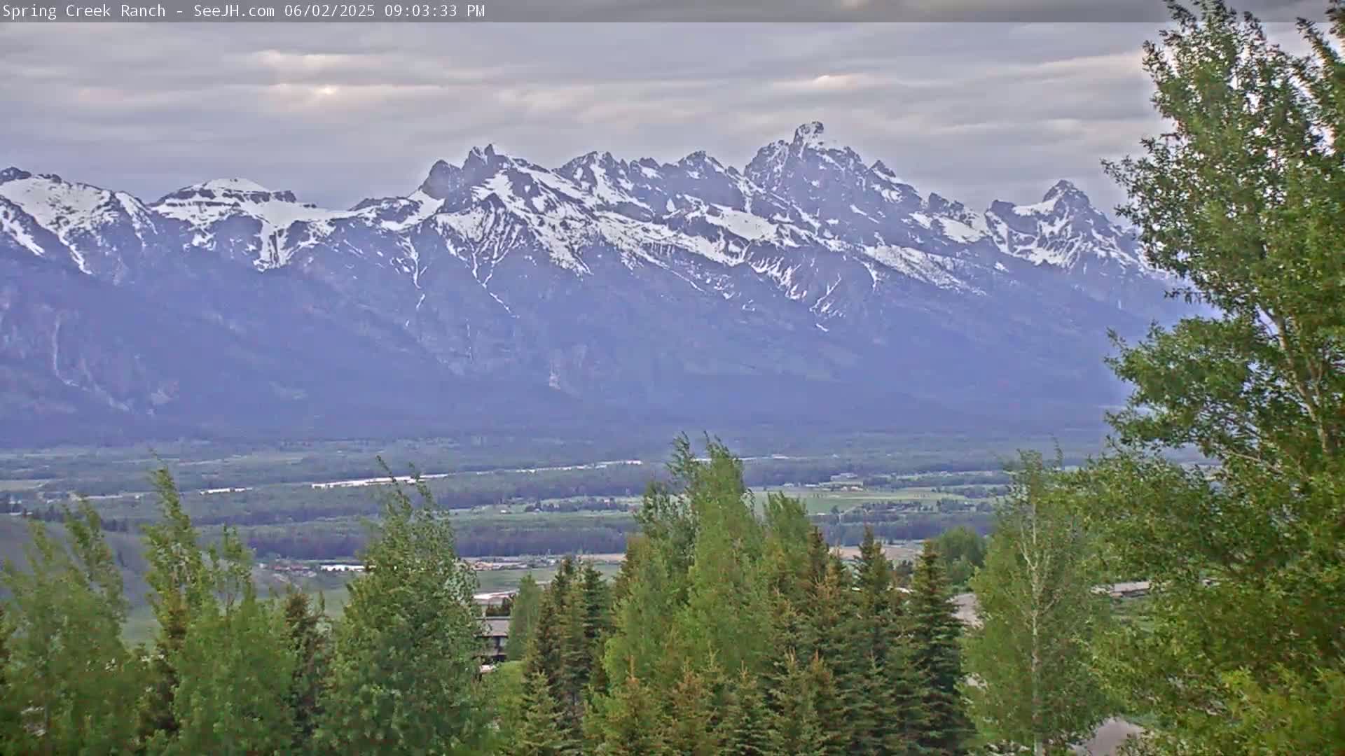 Grand Teton Mountain from Spring Creek Ranch in Jackson Hole, Wyoming - Jackson, Teton, Wyoming, USA