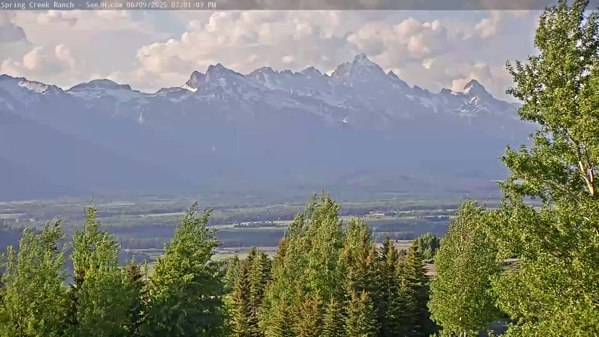 Grand Teton Mountain from Spring Creek Ranch in Jackson Hole, Wyoming - Jackson, Teton, Wyoming, USA