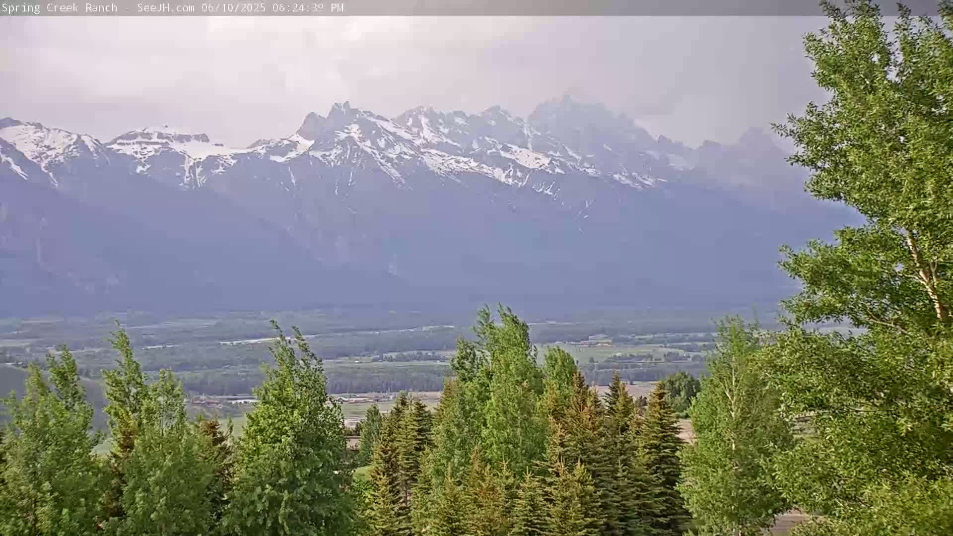 Grand Teton Mountain from Spring Creek Ranch in Jackson Hole, Wyoming - Jackson, Teton, Wyoming, USA