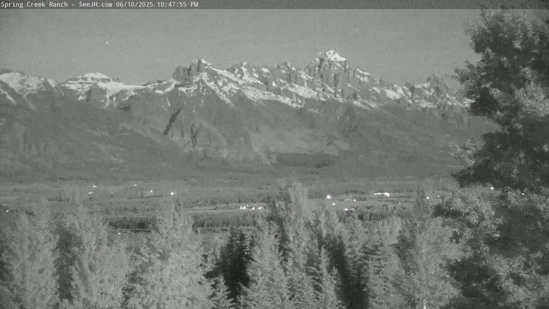 Grand Teton Mountain from Spring Creek Ranch in Jackson Hole, Wyoming - Jackson, Teton, Wyoming, USA