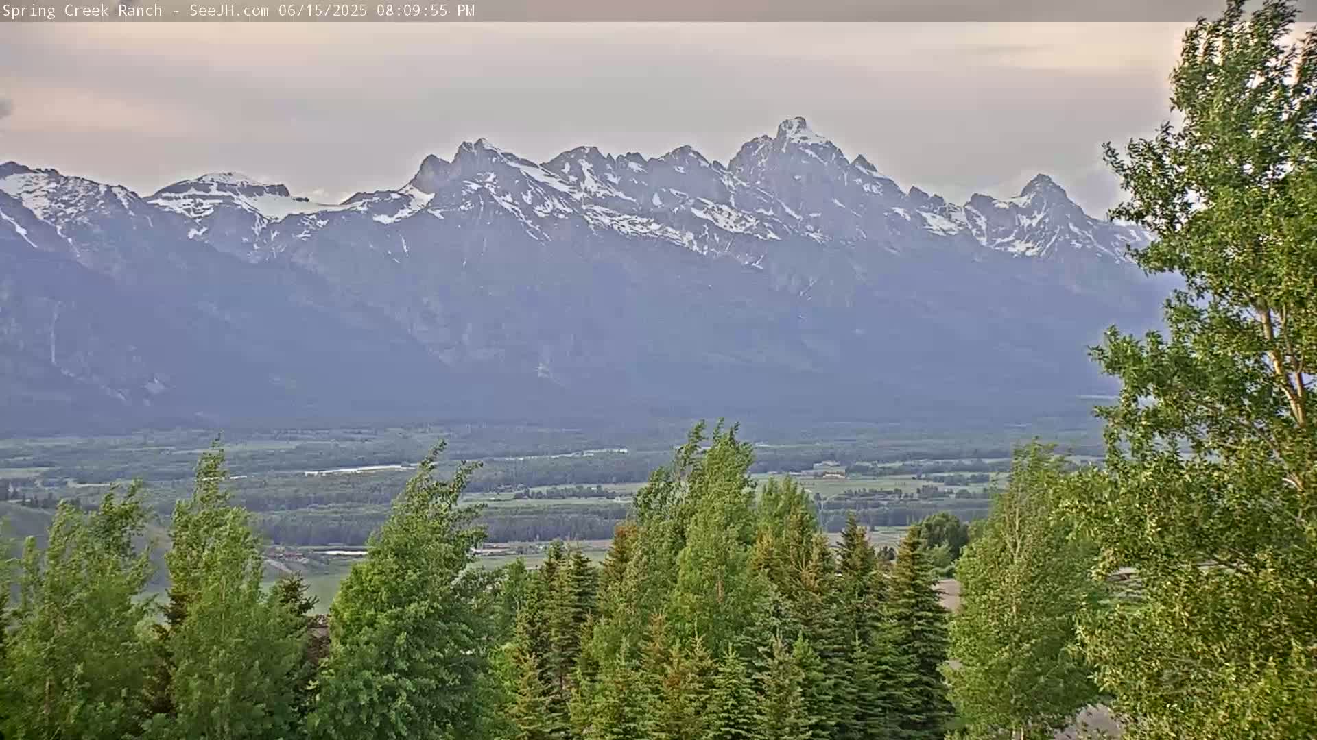 Grand Teton Mountain from Spring Creek Ranch in Jackson Hole, Wyoming - Jackson, Teton, Wyoming, USA