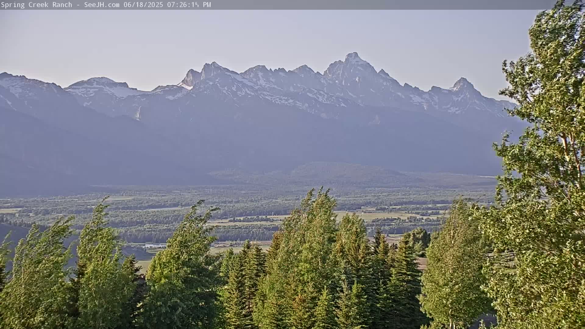 Grand Teton Mountain from Spring Creek Ranch in Jackson Hole, Wyoming - Jackson, Teton, Wyoming, USA