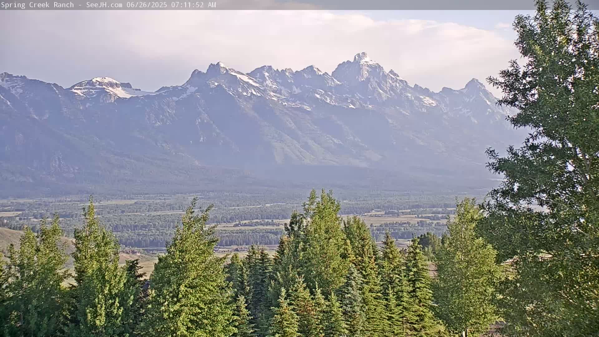 Grand Teton Mountain from Spring Creek Ranch in Jackson Hole, Wyoming - Jackson, Teton, Wyoming, USA