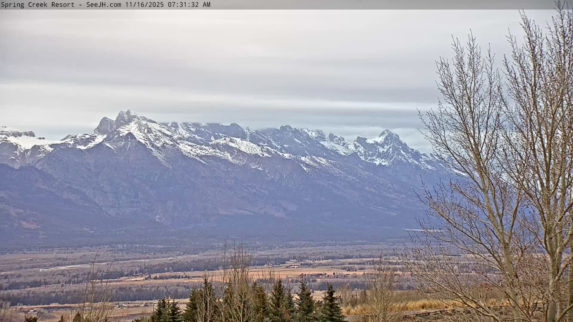 Grand Teton Mountain from Spring Creek Ranch in Jackson Hole, Wyoming - Jackson, Teton, Wyoming, USA