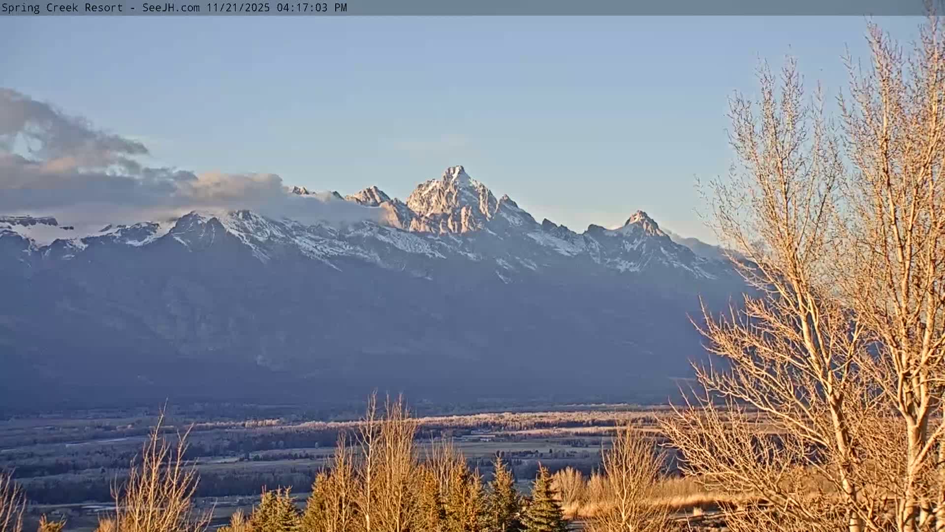 Grand Teton Mountain from Spring Creek Ranch in Jackson Hole, Wyoming - Jackson, Teton, Wyoming, USA