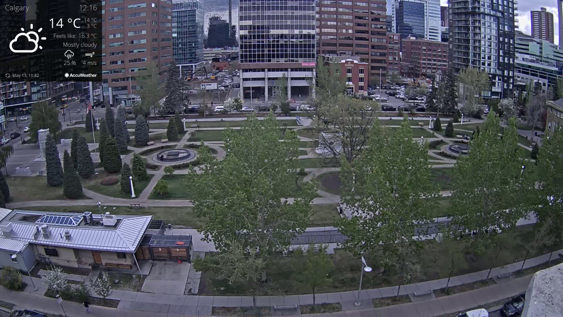 Calgary, Central Memorial Park Live Cam - Calgary, Rocky View County and Foothills County, Alberta, Canada