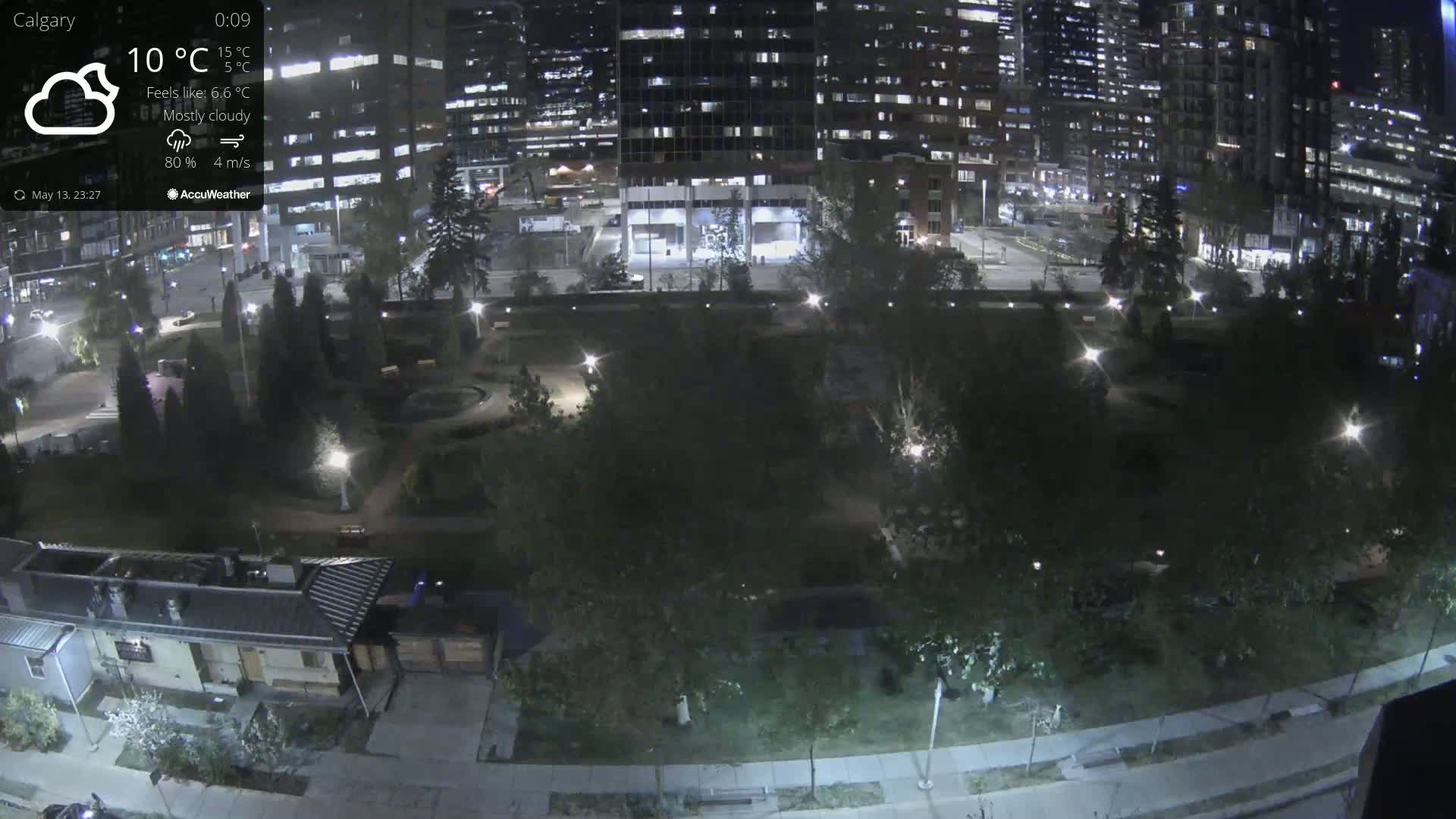 Calgary, Central Memorial Park Live Cam - Calgary, Rocky View County and Foothills County, Alberta, Canada