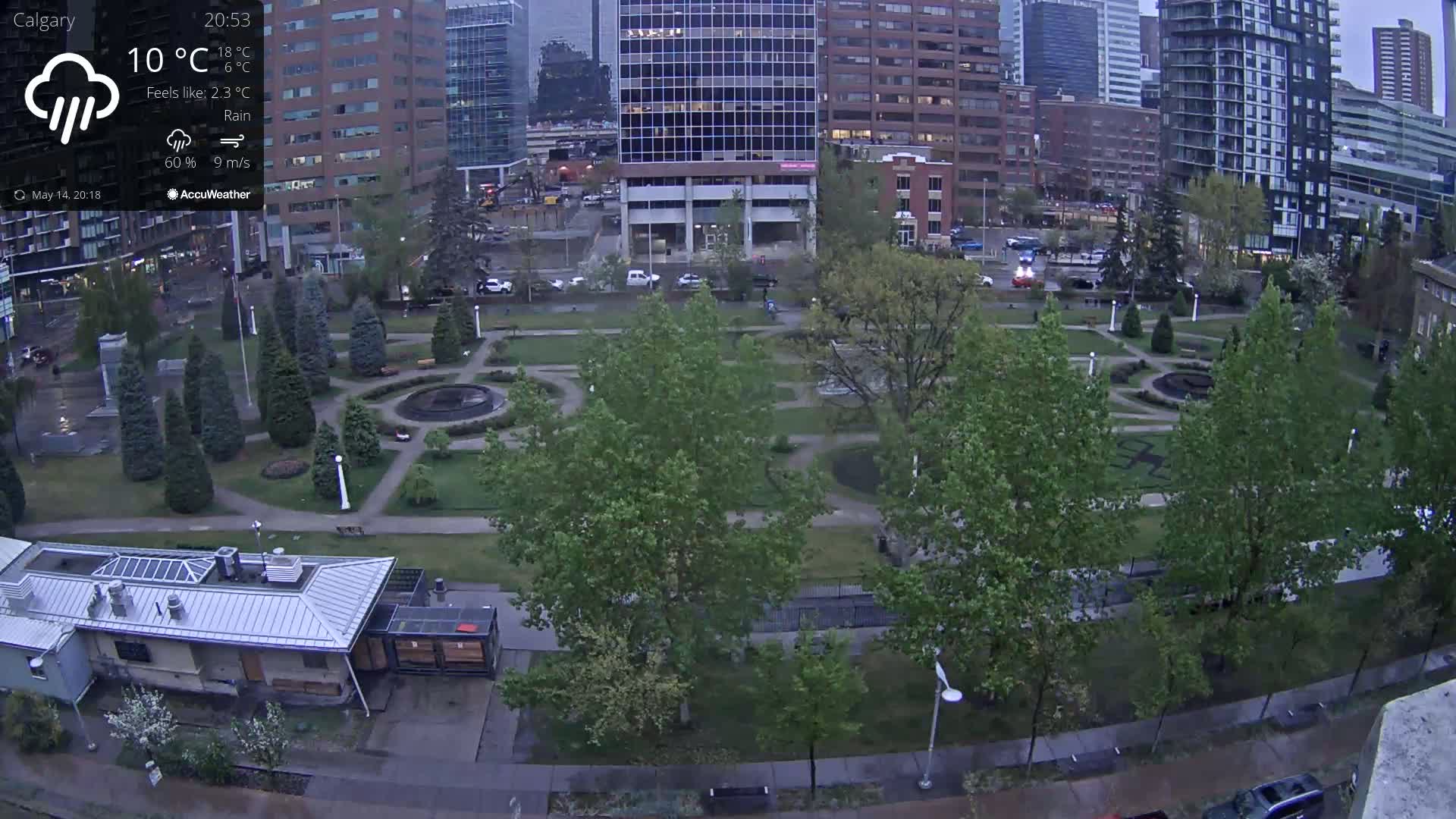 Calgary, Central Memorial Park Live Cam - Calgary, Rocky View County and Foothills County, Alberta, Canada