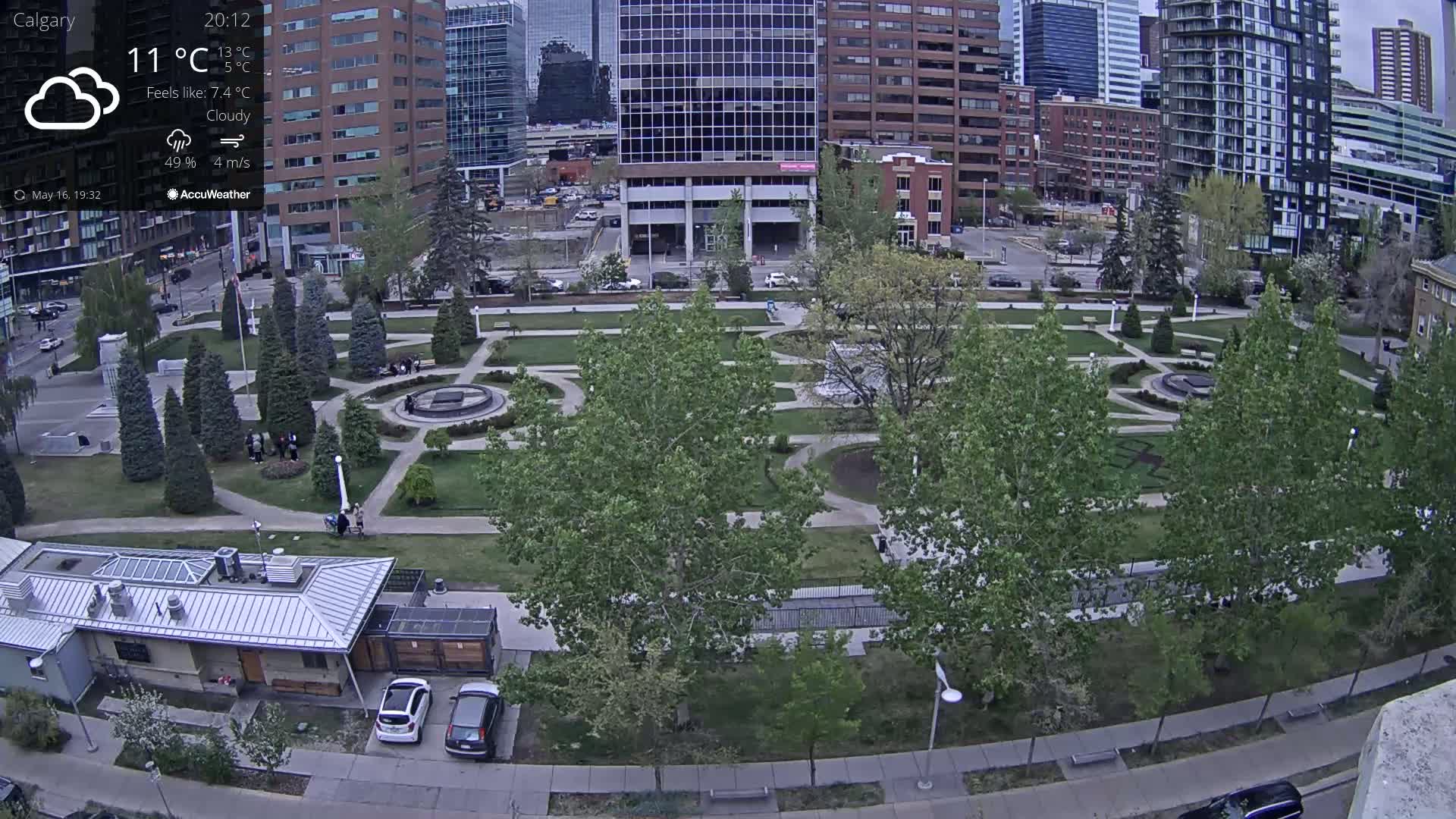 Calgary, Central Memorial Park Live Cam - Calgary, Rocky View County and Foothills County, Alberta, Canada