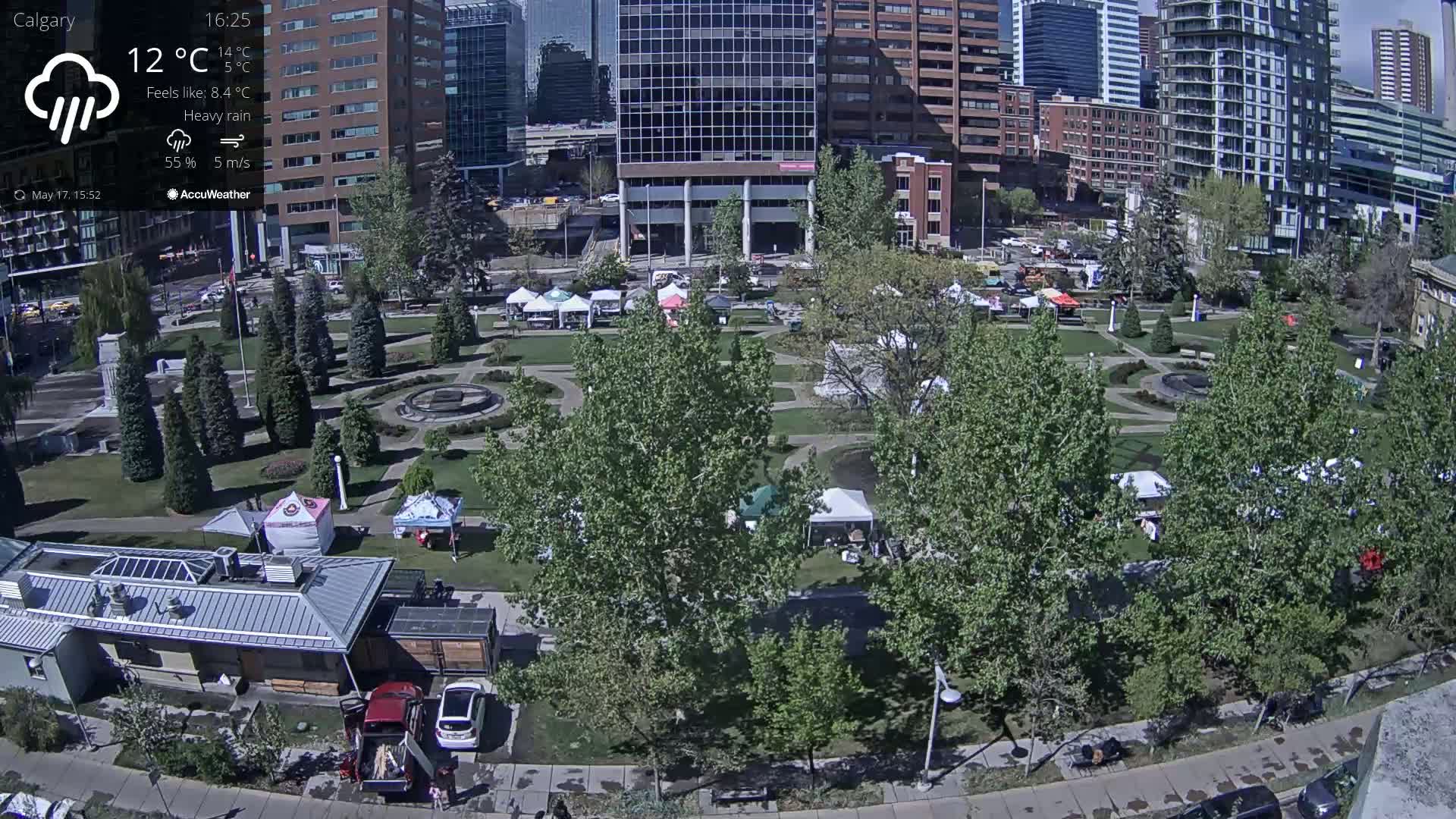 Calgary, Central Memorial Park Live Cam - Calgary, Rocky View County and Foothills County, Alberta, Canada