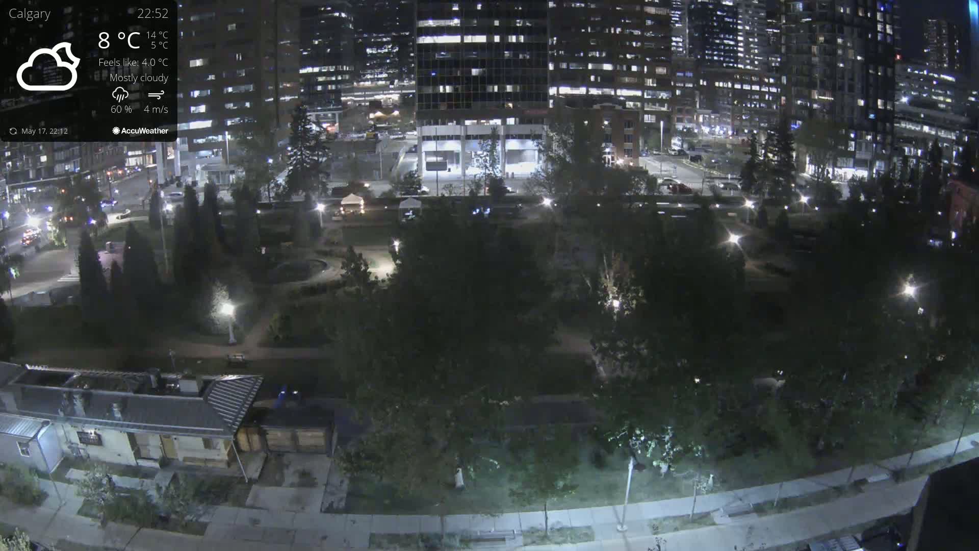 Calgary, Central Memorial Park Live Cam - Calgary, Rocky View County and Foothills County, Alberta, Canada