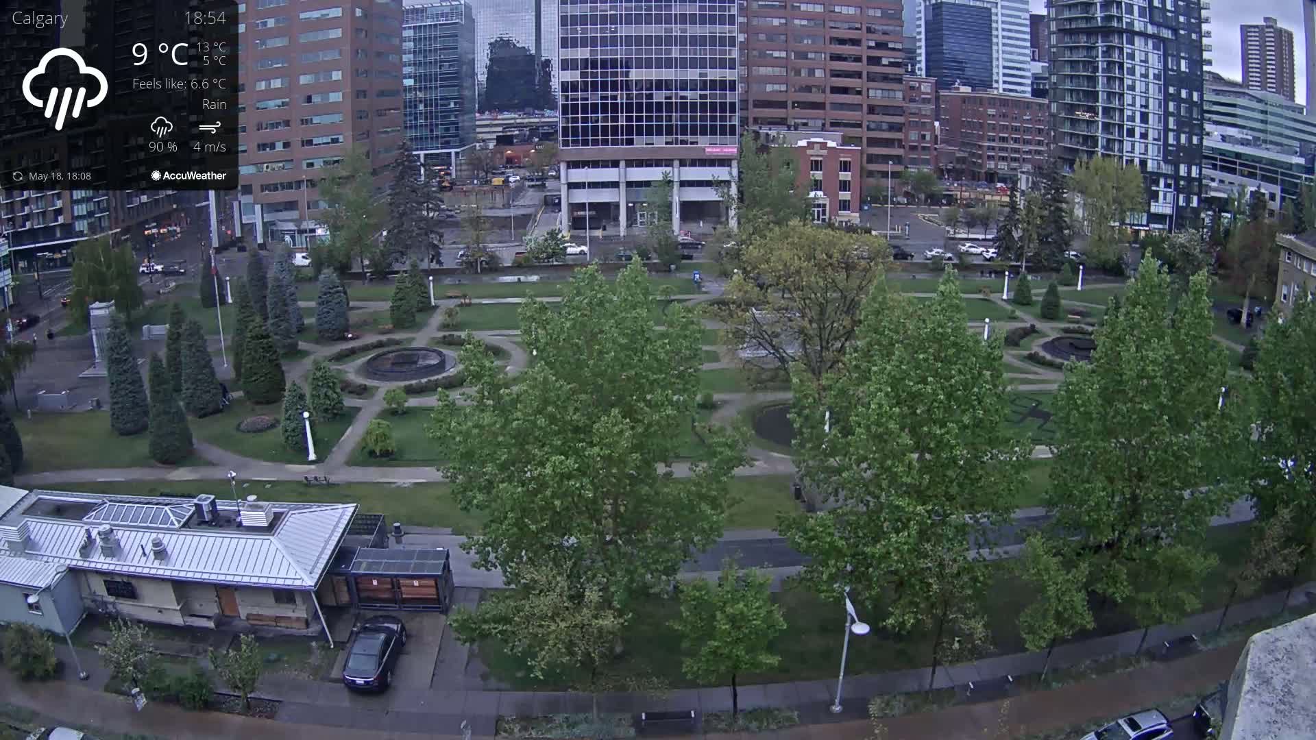 Calgary, Central Memorial Park Live Cam - Calgary, Rocky View County and Foothills County, Alberta, Canada
