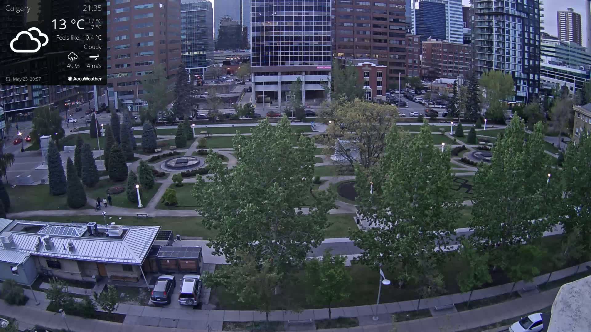 Calgary, Central Memorial Park Live Cam - Calgary, Rocky View County and Foothills County, Alberta, Canada