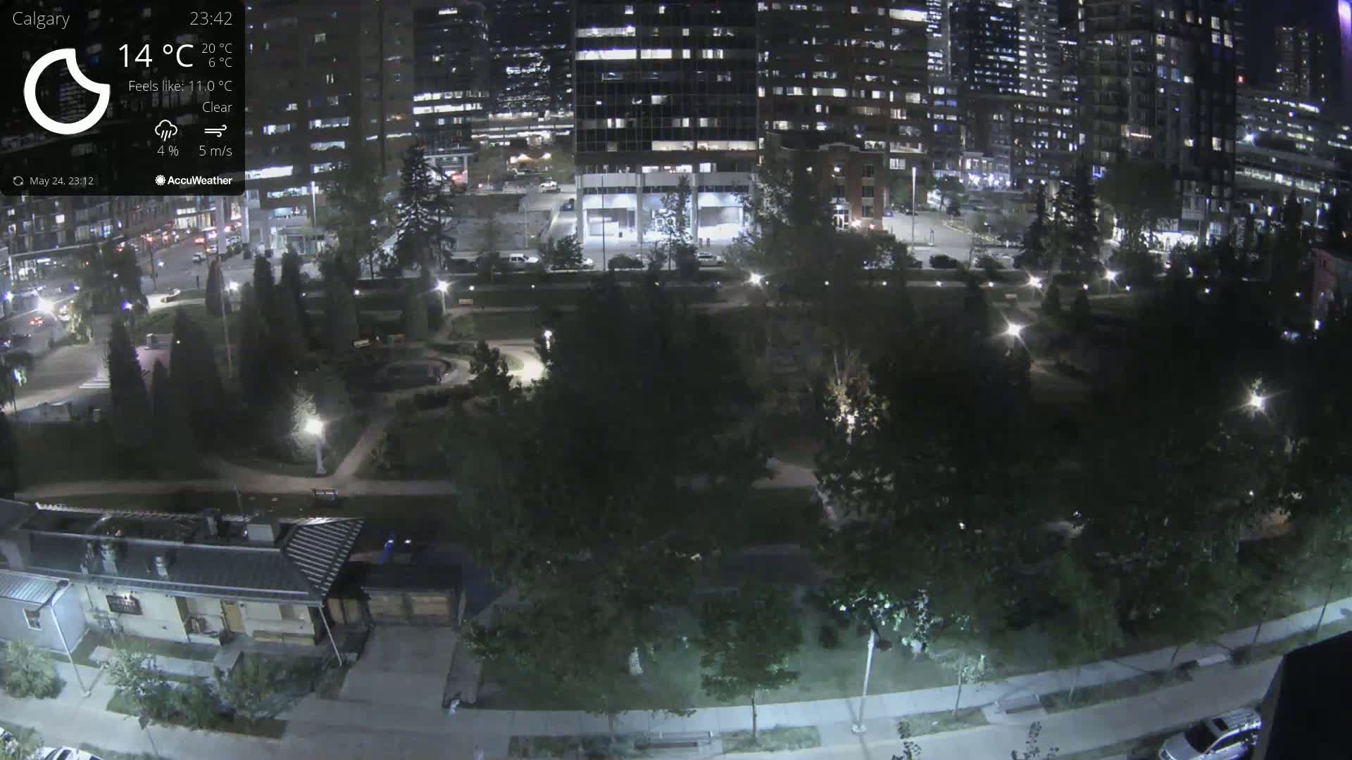 Calgary, Central Memorial Park Live Cam - Calgary, Rocky View County and Foothills County, Alberta, Canada