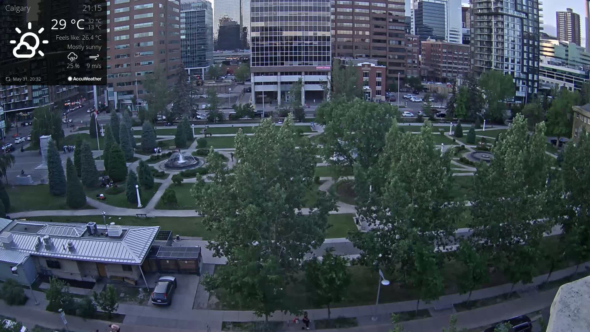 Calgary, Central Memorial Park Live Cam - Calgary, Rocky View County and Foothills County, Alberta, Canada