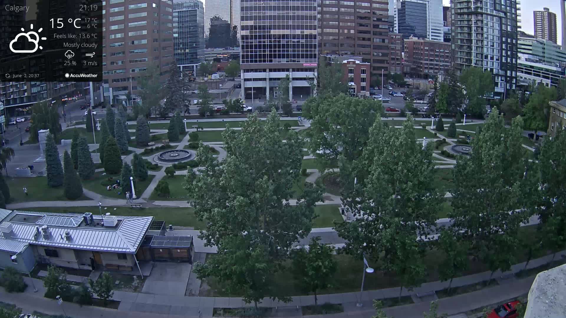 Calgary, Central Memorial Park Live Cam - Calgary, Rocky View County and Foothills County, Alberta, Canada