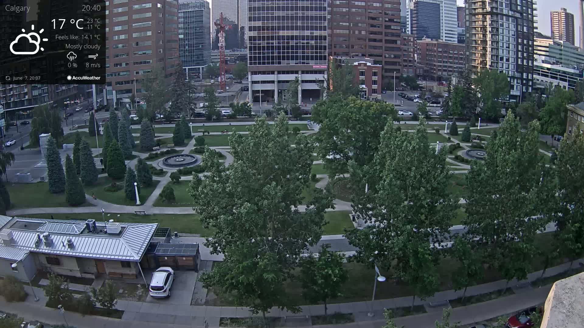 Calgary, Central Memorial Park Live Cam - Calgary, Rocky View County and Foothills County, Alberta, Canada