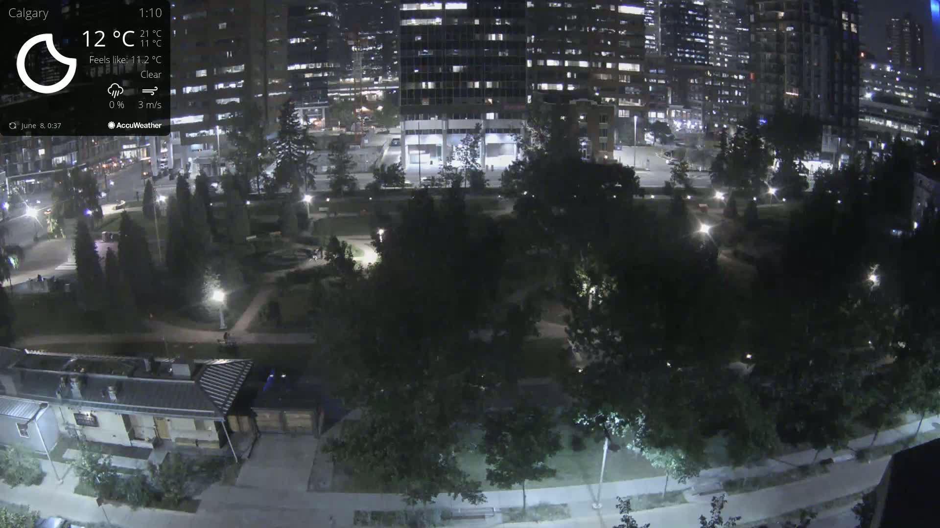 Calgary, Central Memorial Park Live Cam - Calgary, Rocky View County and Foothills County, Alberta, Canada