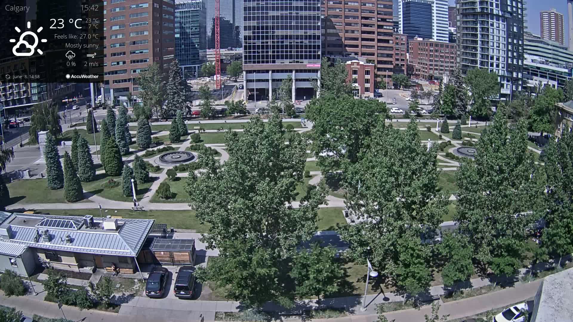 Calgary, Central Memorial Park Live Cam - Calgary, Rocky View County and Foothills County, Alberta, Canada