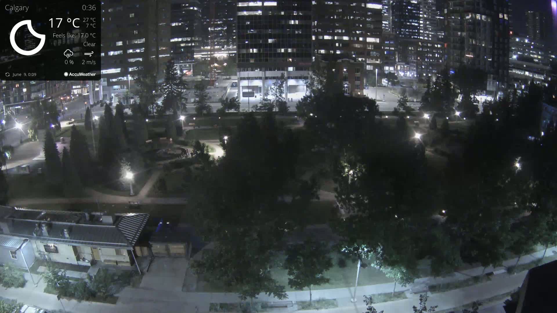 Calgary, Central Memorial Park Live Cam - Calgary, Rocky View County and Foothills County, Alberta, Canada