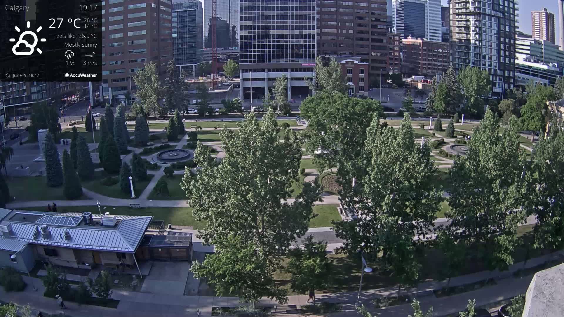 Calgary, Central Memorial Park Live Cam - Calgary, Rocky View County and Foothills County, Alberta, Canada