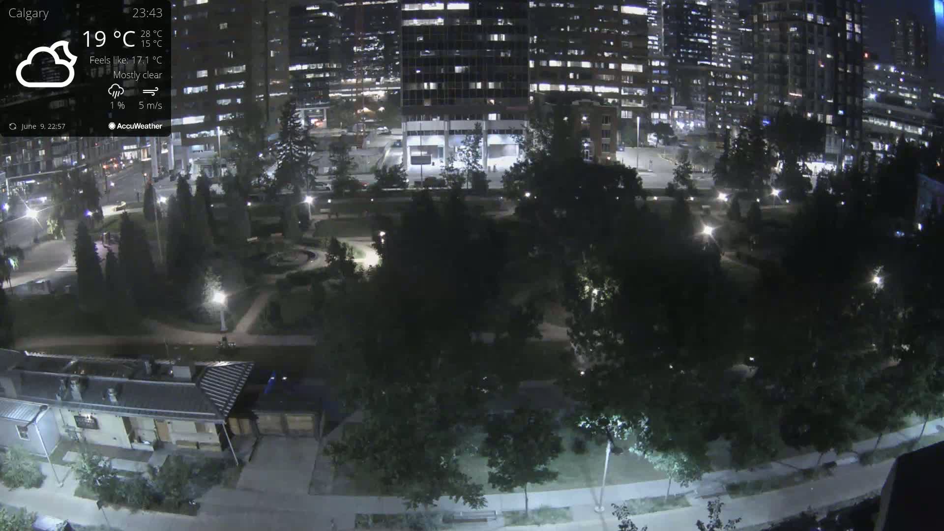 Calgary, Central Memorial Park Live Cam - Calgary, Rocky View County and Foothills County, Alberta, Canada